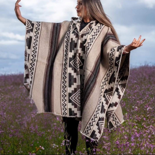 Andean Heritage Wool Poncho – "Pachamama"